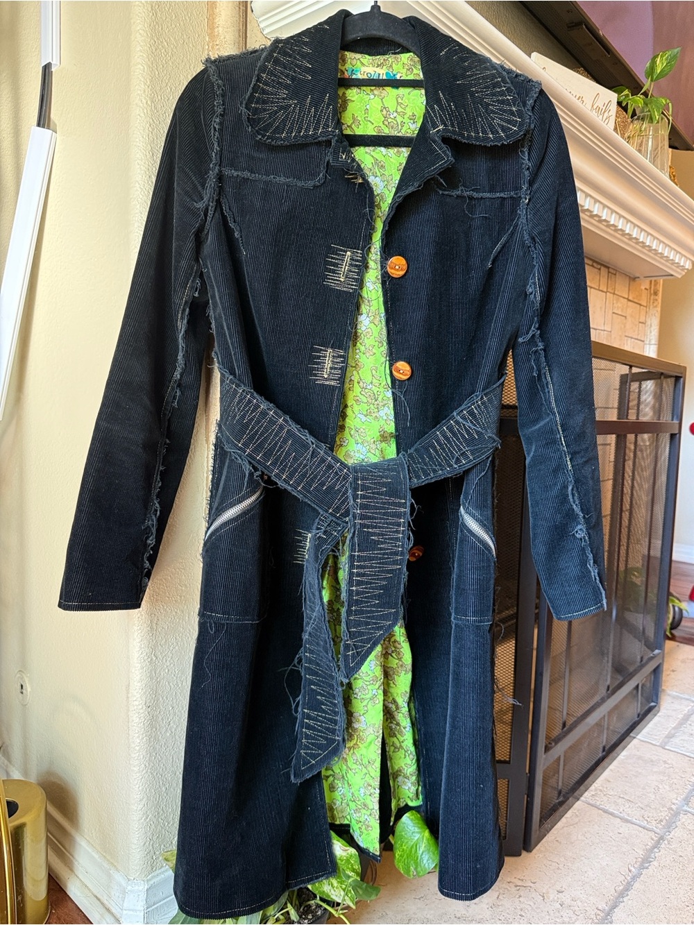 Vintage Petro Zillia Corduroy Duster Coat Y2K RARE